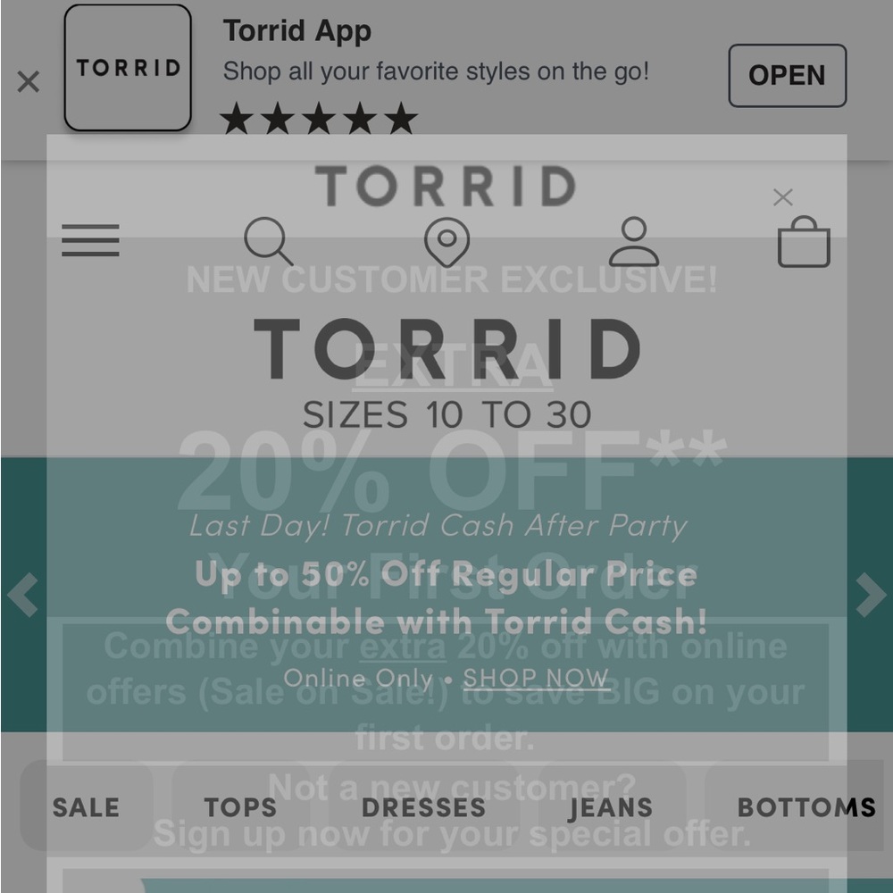 Torrid Fashion App Exclusive Offer